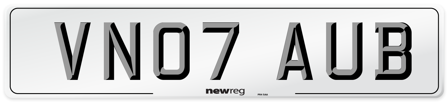 VN07 AUB Number Plate from New Reg